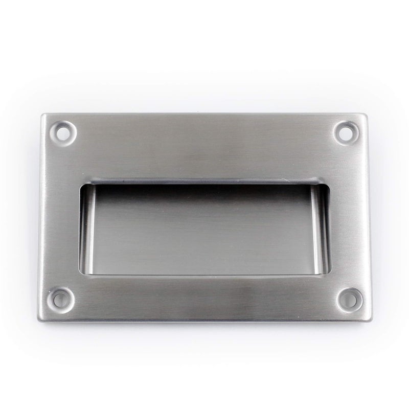 Jetland 2-Pack Concealed Recessed Pulls Handles - 5" x 3-1/4", Brushed Nickel, Rectangular Hidden Flush Pulls for Drawers Cupboards Cabinet Closet Doors, GMS128 - Image 1